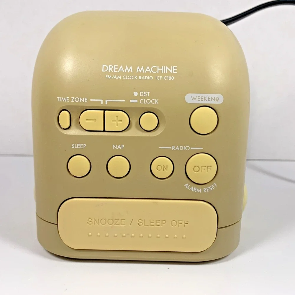Sony Dream Machine Liv Dual Alarm Digital Clock-Radio ICF-C180 AM/FM Beige-White